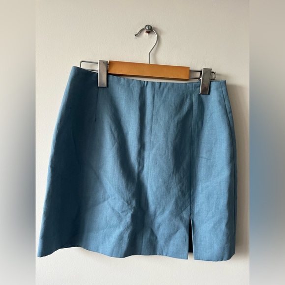 Carriere Blue Linen Mini Skirt - Picture 3 of 10